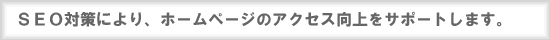 SEO対策により、ホームページのアクセス向上をサポートします